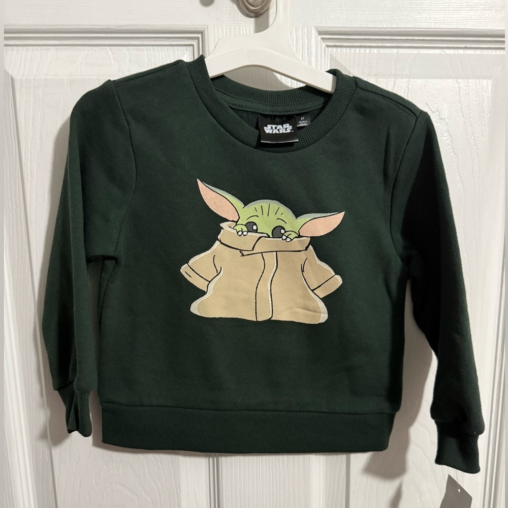 Star Wars Toddler Dark Green Hoodie with Baby Yoda